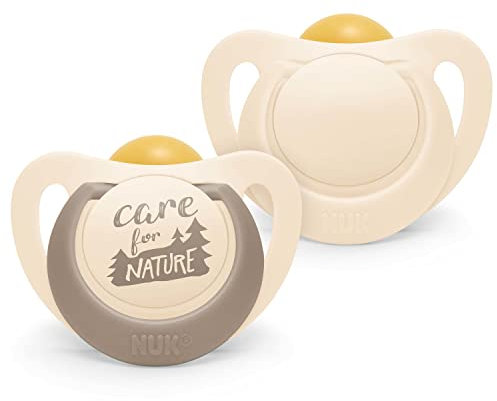 NUK for Nature Babyschnuller | Nachhaltige Gummischnuller | Über 98 % natürliche Rohstoffe| 0-6 Monate | Weiß | 2 Stück