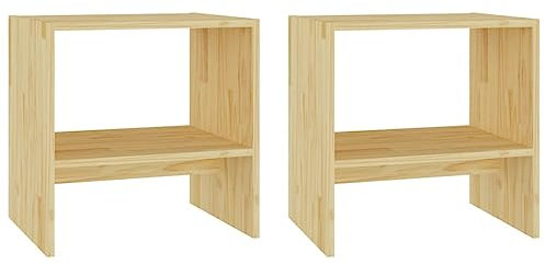 vidaXL 2X Massivholz Kiefer Nachttisch Nachtschrank Nachtkonsole Nachtkommode Schlafzimmer Schrank Kommode Beistelltisch 40x30,5x40cm