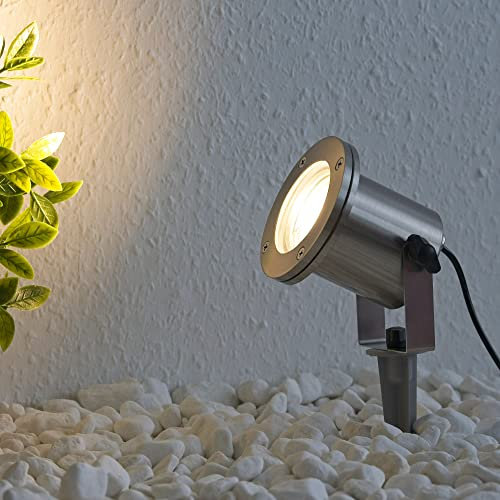 VBLED LED-Gartenstrahler Gartenteich Licht 12V, aus Edelstahl IP68 mit MR16 Leuchtmittel 5W