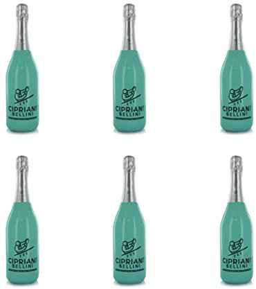 Cipriani Bellini Original, Klassischer Italienischer Spirituosencocktail mit Weißem Pfirsich, Bellini Aperitif Getränk mit Prosecco und Pfirsichpüree, 6 Flaschen à 750 Ml