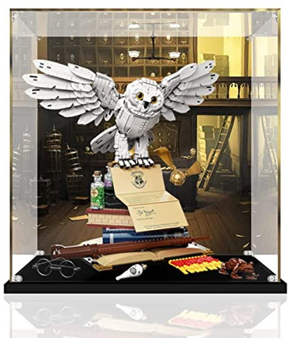 Acryl Vitrine Box Für Lego 76391 Hogwarts Ikonen Sammler Konstruktionsspielzeug, Acryl Vitrine, Durchsichtige Display Box Mit Schwarzem Sockel Staubdichte Aufbewahrungsvitrine 50X40x50cm