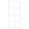 vidaXL Puerta Interior Hogar Dormitorio Baño Moderno Panel Blanco 93x201.5cm Vidrio Templado y Aluminio Slim