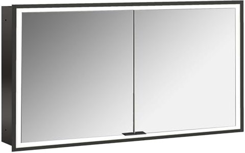Emco Prime Facelift Lichtspiegelschrank, 1300 mm, 2 Türen, Unterputzmodell, 9497, Farbe: Aluminium