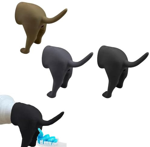 Deckel für Zahnpasta für kackende Hunde Bogoro 3 PCS Pooping Dog Butt Zahnpasta Topper Hundehintern-Form Zahnpasta-Deckel Kinder und Erwachsene Lustige Zahnpastakappen Für Zuhause
