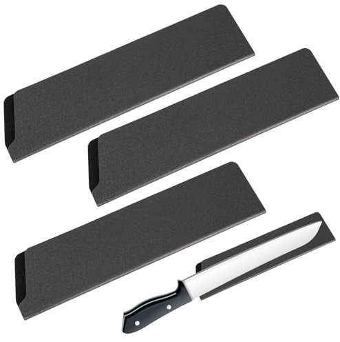 KALIONE Knives Messerschutz, 3 Stück Stulpe für Messer, 22 x 5 x 0.5cm Messerkantenschutz, Hüllen für Kochmesserscheiden, Für Messer mit Klingenlänge bis 22 cm