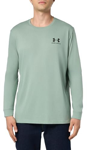 Under Armour Men's Sportstyle Left Chest Long-Sleeve T-Shirt, (348) Silica Green / / Black, XL