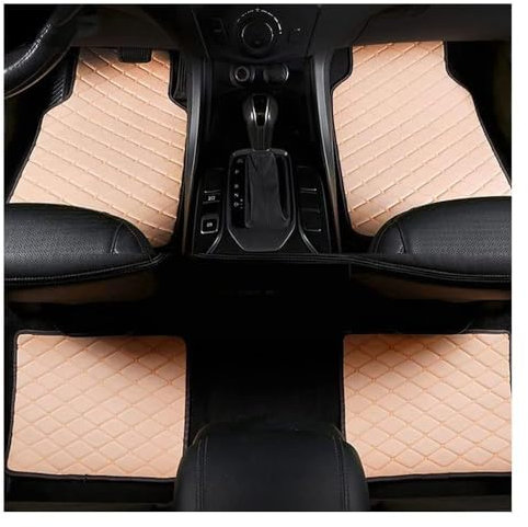 GNTHERF 4 Stück fußmatten Auto, für Suzuki Vitara (LY) 4.Gen 2015-2022 Strapazierfähigen staubdicht Wasserdicht rutschfeste Schutz rund um die Uhr Auto Innen,D-Beige