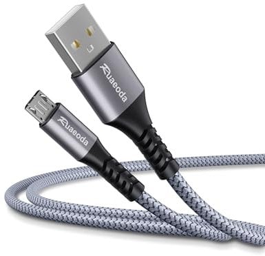 Ruaeoda 6ft 2PACK PS4 Charger Cable - High Speed 2.0 USB A Male to Micro USB Nylon Braided Cable for Android Phone