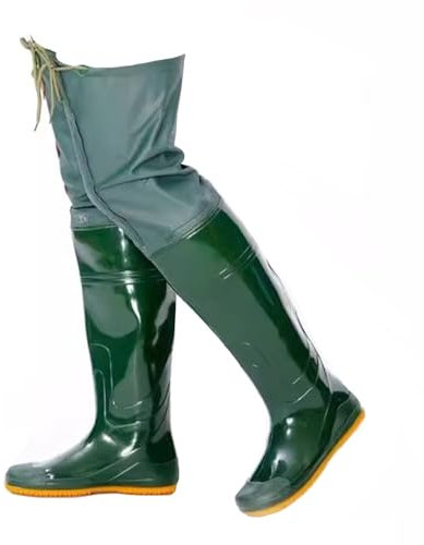 KPHYMOD Watstiefel Wathose Aus PVC, Hüftstiefel Für Herren Und Damen, Dicke Sohle Aus Rindersehne, Leicht, Wasserdicht, Für Angeln Und Jagen(39 EU)