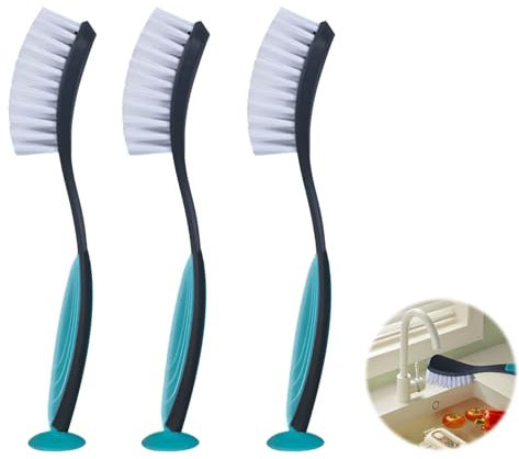 pcsfoe 3-Er Set Spülbürste 30.5×4.5cm, Geschirrbürste, Küchenbürste, Abwaschbürste, Spülbürsten Set Für Geschirr, Töpfe Und Spülen (Grau)
