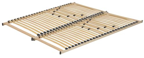 Beliani Slatted Bed Base Brown Birch Wood Super King Size 6ft Wooden Frame | Full Assembly Required, 200 kg Capacity, 180 x 9 cm
