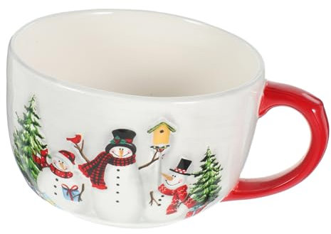 KONTONTY Taza De Cerámica Para Desayuno Navideño Con Acabado Mate Recipiente Para Agua Para Fiestas