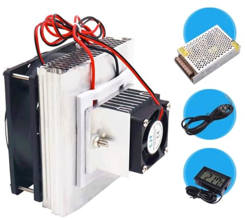 Mini condizionatore d'aria DC 12 V fai da te termoelettrico Peltier refrigerazione sistema di raffreddamento dissipatore di calore + 12 V 78 W interruttore alimentatore driver + termometro con sonda