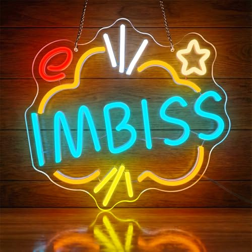 GGAQQ Imbiss Neon schild für Wanddeko, Straßenfood LED Neonlicht für Street-Food-Markt Kirmes Cafeteria Restaurant Food Truck