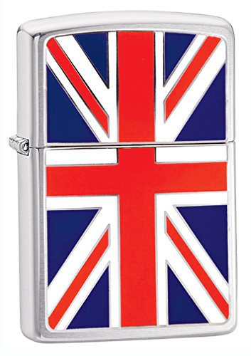 Zippo Union Jack, Accendino Antivento in Cromo Spazzolato