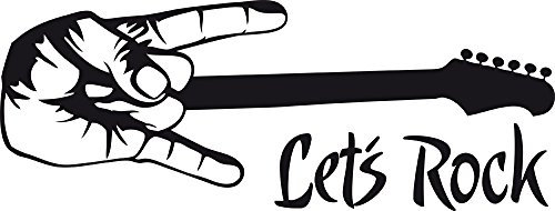 GRAZDesign Wandtattoo Musik Spruch Let's Rock mit Gitarre Jugend - 79x30cm / 070 schwarz