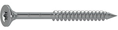 Dresselhaus 0/3585/000/6,0/70/ /02 JD-79-Universalschraube mit Senkkopf und Fräsrippen, I-Stern und Teilgewinde, Edelstahl rostfrei A2, 6 x 70 mm, 6 x 70, 100 Stück