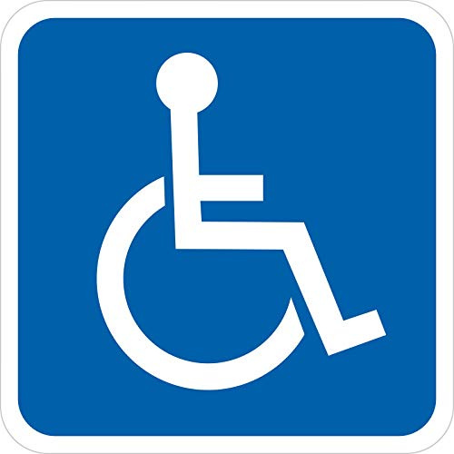 Behindertentransport/Rollstuhlfahrer 30 x 30 cm als Schild aus 2 mm Aluminium-Verbund