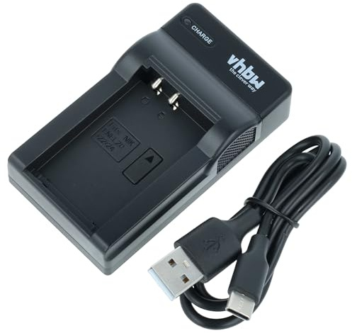 vhbw USB-C Charger compatible with Nikon 1 J4, S1, S2, AW1, J5, J1, J2, J3, AW, V3, S Camera Battery + USB-C Cable, Charging Indicator