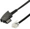 ecabo 10071 6m Telefonkabel Siemens/Telekom – TAE-F Stecker auf RJ11-Stecker – Anschluss-Kabel – Westernstecker – 4adrig – Flachkabel für Telefon AB FAX Modem – schwarz
