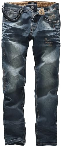 Black Premium by EMP Herren Blaue Jeans mit Stonewashed-Look, Destroyed-Effekten und praktischen 5-Pocket-Taschen – versteckter Zip-Fly