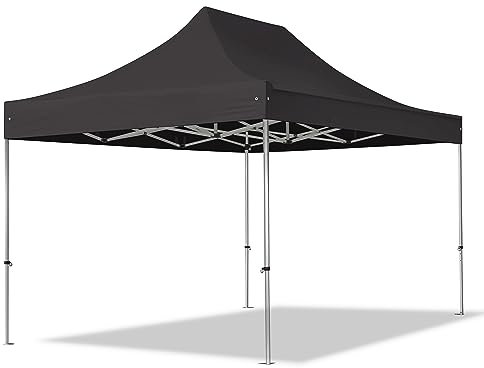 TOOLPORT Faltzelt Professional 3x4,5 m ohne Seitenteile Faltpavillon ALU Pavillon Partyzelt in schwarz