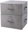 Boîte de rangement pliante avec couvercle à fermeture à glissière et poignées, Panier de rangement avec tissu en lin, séparateurs amovibles pour tiroir à placard, gris foncé, 2 pièces