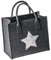 LaFiore24 hochwertige Filztasche Shopper Stern Einkaufstasche Aufbewahrung verschied. Größen (Dunkel grau Mittelgross - Medium) 35x22cm H.27/40cm