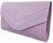 Leah Ward Women's Faux Suede Leather Clutch Bag Wedding Bridal Prom Handbags 809 (Lilac)