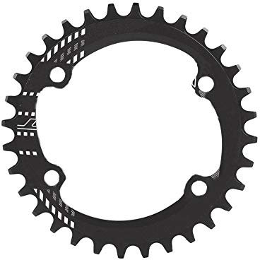 Keenso Plato de Bicicleta, BCD 96MM Ancho Estrecho 32T 36T 38T Plato Anillo de Cadena Simple para M6000 M7000 M8000(32T-Negro)
