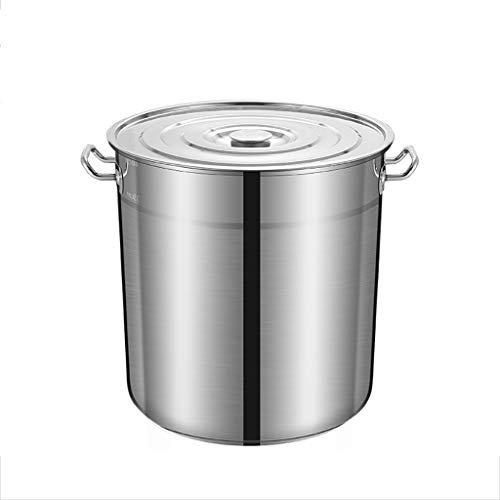 Heavy Olla Recta con Tapa Chef de Aluminio 36,4 cm, 30 L, la Olla de Gran Capacidad, Cubo Espesada Mango sólido Cuerpo de la Olla Barril Espejo Inferior