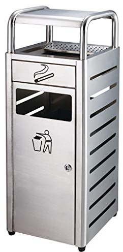Outdoor Mülltonnen Abfalleimer Recycling-Mülleimer, Edelstahl-Mülleimer for den Außenbereich, mit Schubladen-Abfalleimern Abfall Recycling Outdoor Mülltonnen Abfalleimer (Color : Silver)
