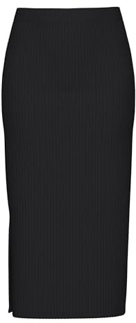 PIECES Pckylie MW Midi Skirt Noos Falda, Black, M para Mujer