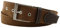 TigerTie hochwertiger Stoffgürtel mit Edelstahl Schnalle und echt Leder Applikationen in braun mittelbraun einfarbig. Gürtelbreite 40 mm, Bundweite 110 cm