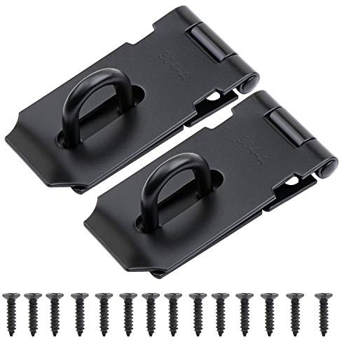 HSEAMALL Lot de 2 serrures de porte de 7,6 cm en acier inoxydable avec agrafe