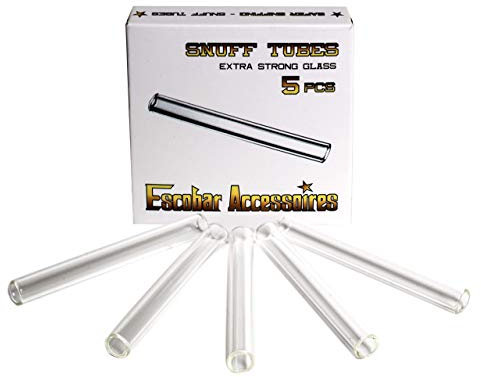 Juego de 5 tubos de cristal 80 mm para rapé