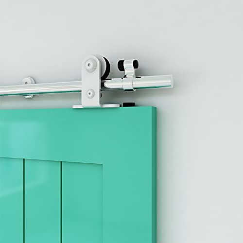 TSMST 6FT/182CM Binario per Porta Scorrevole, Nero e Rustico Kit Accessori acciaio inossidabile