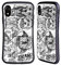 Head Case Designs Offizielle Mad Dog Art Gallery Hund Familie Schwarz und Weiss Doodle Hybride Handyhülle Hülle Huelle kompatibel mit Apple iPhone XR
