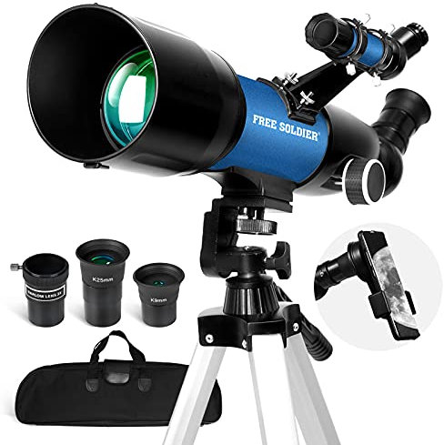 Telescope Astronomy - Telescopio para niños y Adultos y Principiantes, 400 x 70 mm, telescopio Refractor astronómico con Adaptador FMC Optics para Smartphone, trípode, para niños