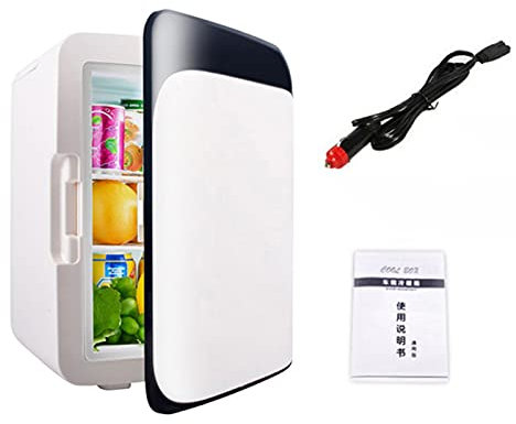 Mini Fridge, 10 Liter Portable Cooler Warmer, AC/DC Skincare Fridge, Stylish Look Compact Refrigerator, Lightweight Beauty Fridge, for Bedroom Office Car Boat Dorm Skincare Cosmetic Medicine,Black
