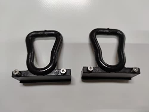 TENDEEVOLUTION Coppia Occhiello Occhielli Gancio Ganci per Tenda da Sole Modello a Caduta di Colore Bianco e Nero compreso di viteria (Nero 01)