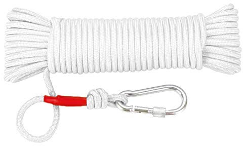Kletterseil Sicherheitsseil Mit Karabiner, Rettungsseil Hochfestes Seil Fluchtseil Rettungsfallschirmseil Fischerei Bergung Seil Für Outdoor Wandern Notüberleben, 20 8mm, Laden Sie Bis Zu 200 Kg