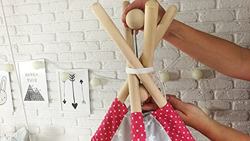 Tipi Stabilisator Set aus Holz und Metall, Stabilisierungssystem für Kinderzelte TIPI Zelt