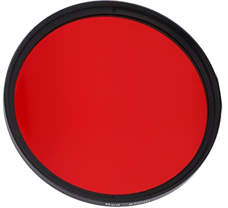 Rotfilter 67Mm Tauchen, Akozon Kameraobjektivfilter mit Gewinde Kamera Full Red Lens Filter Optisches Glas mit Vollem Rot-Farbfilter für Nikon-Kameraobjektiv(67mm)