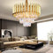 AHXIAOZN Modern Kronleuchter Kristall Leuchte,3 Ebenen Regentropfen Kristall Kronleuchter Leuchte 5xE14 Lichter,Kristall Deckenleuchte gold für Esszimmer, Küche, Wohnzimmer, Schlafzimmer(Gold 40cm)