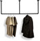 RSR Hangers Kleiderstange Industrial Schwarz für Decke Deckenmontage Breite 200 cm x Höhe 30 cm Garderobe Flur Deckengarderobe Schwarz