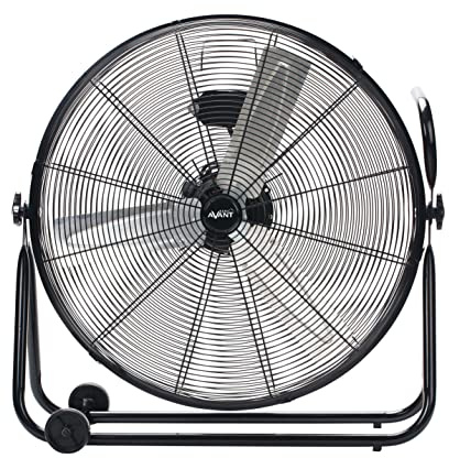 Avant - Ventilador Industrial de Suelo | Diámetro 60CM (24”) Pulgadas | 3 Aspas | Potencia 160W | 3 Velocidades | Ruedas de transporte | Black Edition