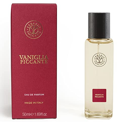 Erbario Toscano, Eau de Parfum, Fragranza Vaniglia Piccante, Profumo da 50 ml, Product from Tuscany, Packaging Sostenibile, Made in Italy.