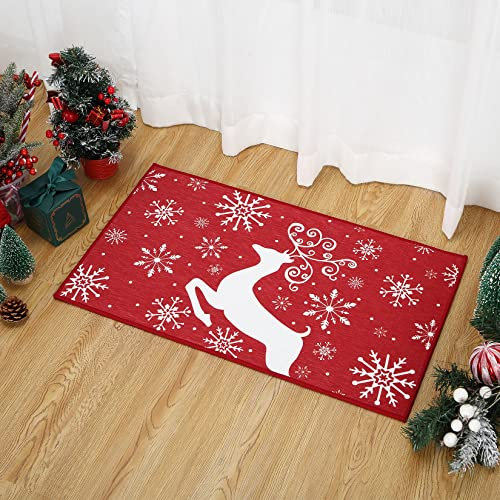 CAROMIO Paillasson décoratif Merry Christmas Renne de Noël - Pour intérieur et extérieur - 40 x 60 cm