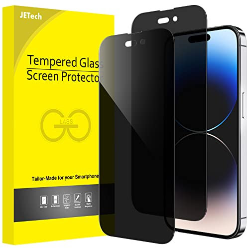 JETech Privacy Full Coverage Screen Protector for iPhone 14 Pro Max 6.7-Inch, Anti-Spy Tempered Glass Film, Edge to Edge Protection Case-Friendly, 2-Pack